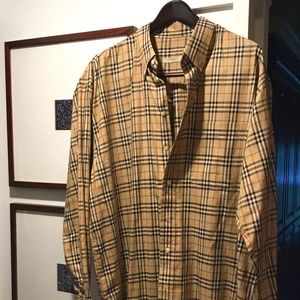 Mens Burberry Nova Check button down shirt
